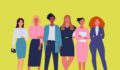 Women in business on green background