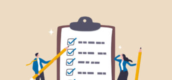 Task checklist, clipboard with to do list checkmark, task management to track work completion, accomplishment, survey or questionnaire concept, business people with pencil and checklist clipboard.