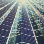 Greenhouse with mounted solar panels