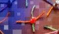 Strings have frayed and severed between pins in a depiction of deglobalisation