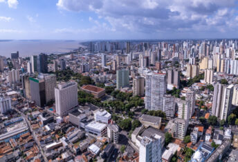 Aerial photo of the city of Belem.