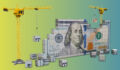 In brief: Impact firms seek capital for fund finance JV Graphic of a crane using building blocks to construct a $100 bill.