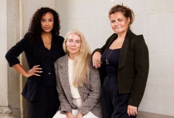 Photo of Unconventional Ventures' general partners (L-R) Nora Bavey, Alexis Horowitz-Burdick and Thea Messel.