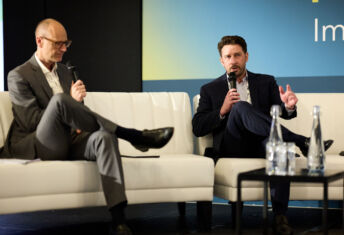 Travis Antoniono, CalPERS (left), with Toby Mitchenall, New Private Markets