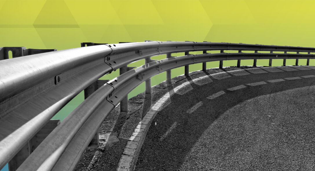 Guard rails next to a road